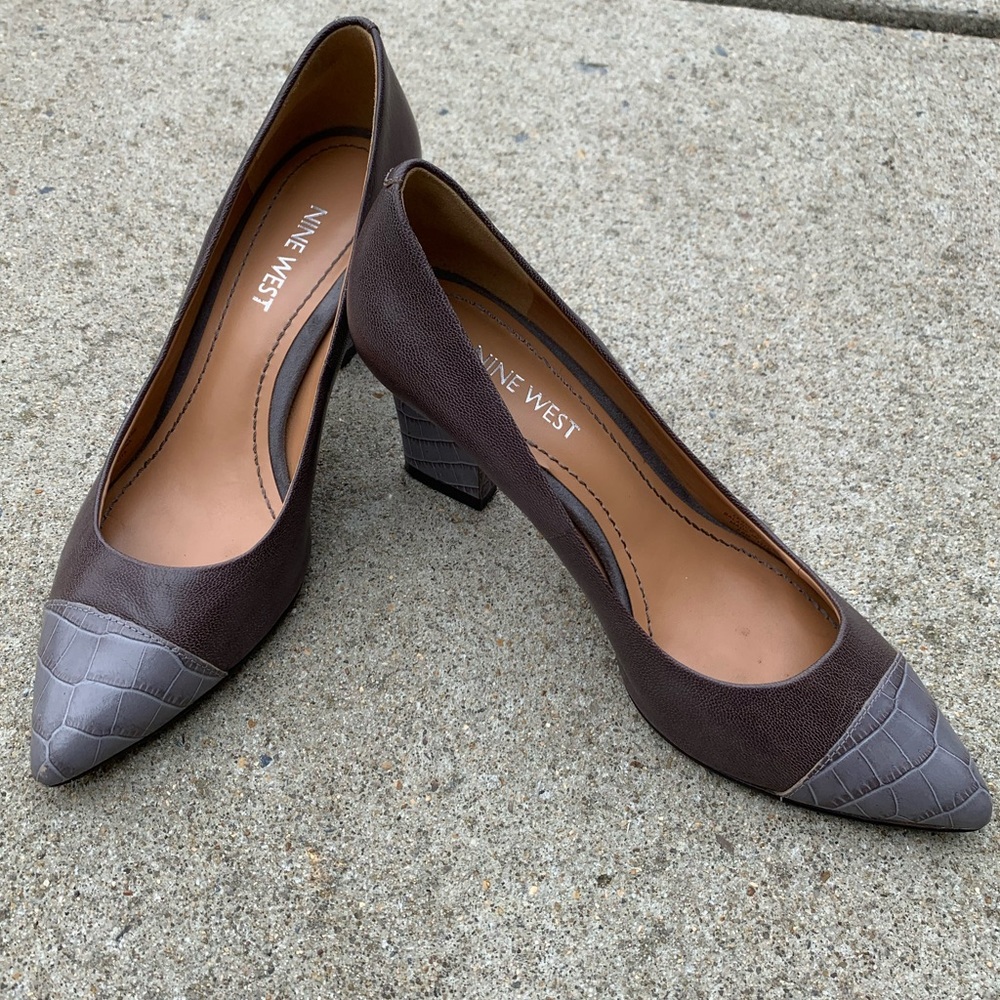 Nine West Grey with Snake Skin accent